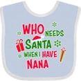 thumbnail image 3 of Inktastic Who Needs Santa when I Have Nana Boys or Girls Baby Bib, 3 of 4