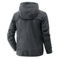 thumbnail image 4 of Jinda Men's Polar Fleece Jacket Long Sleeve Slim Fit Hoodie Zip Up Warm Thick Winter High Neck Hooded Sweatshirt Dark Grey 40, 4 of 4