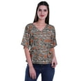 thumbnail image 1 of Moomaya Printed Wrap Over with Belt Style Top For Women Printed V-Neck Casual/Formal Top, 1 of 6