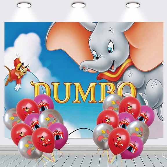 Dumbo Backdrop Balloons Banner Party Decorations Taspestry Wall Decor Background Poster Supplies