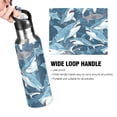 thumbnail image 2 of ALAZA Many Sharks Water Bottle Insulated Flask Stainless Steel Straw Lid 20 oz, 2 of 6