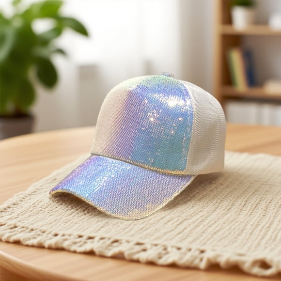 Glitter Sequin Baseball Cap Hat Adjustable Mesh Caps Baseball Breathable Sun Hat Travel Baseball Cap And Peaked Cap For Party Hat For Women