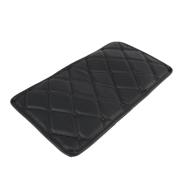Black Center Console Lid Automotive Car Armrest Cover PU Leather Pad Mat Universal