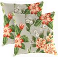 thumbnail image 3 of Jordan Manufacturing 18" x 18" Grey Floral Outdoor Throw Pillow (Set of 2) - 18'' L x 18'' W x 4'' H, 3 of 5
