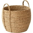 thumbnail image 2 of RotHome 12x10 Decorative Wicker Storage Basket for Home Decor, Round Woven Dog Toy Bin with Handles, Bathroom Towel Holder, Jute Plant Pot Cover for Indoor Shelf Closet Organization, 2 of 9