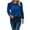 Blue, variant on Lenpel Women's Crew Neck Sweatshirts Casual Puff Long Sleeve Textured Pullover Tops Fashion Fall Winter Clothes