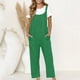 thumbnail image 1 of ICHUANYI Clearance Women's Casual Loose Baggy Pocket Jumpsuit Fashion Playsuit Trousers Overalls Cotton And Linen Jumpsuit(Green, XXL) ICHUANYI WER2023080912805, 1 of 8