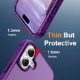 thumbnail image 4 of Case for iPhone 16 Magnetic Ring Holder Bracket Slim Case, Rugged Shockproof Hybrid Military Grade Protection Cover for iPhone 16, Compatible with MagSafe Wireless Charging, Purple, 4 of 8