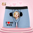 thumbnail image 2 of KHONTS Personalized Men's Funny Face Boxer Your Photo on Custom Underwear for Men I Love My Wife Light Blue M, 2 of 5