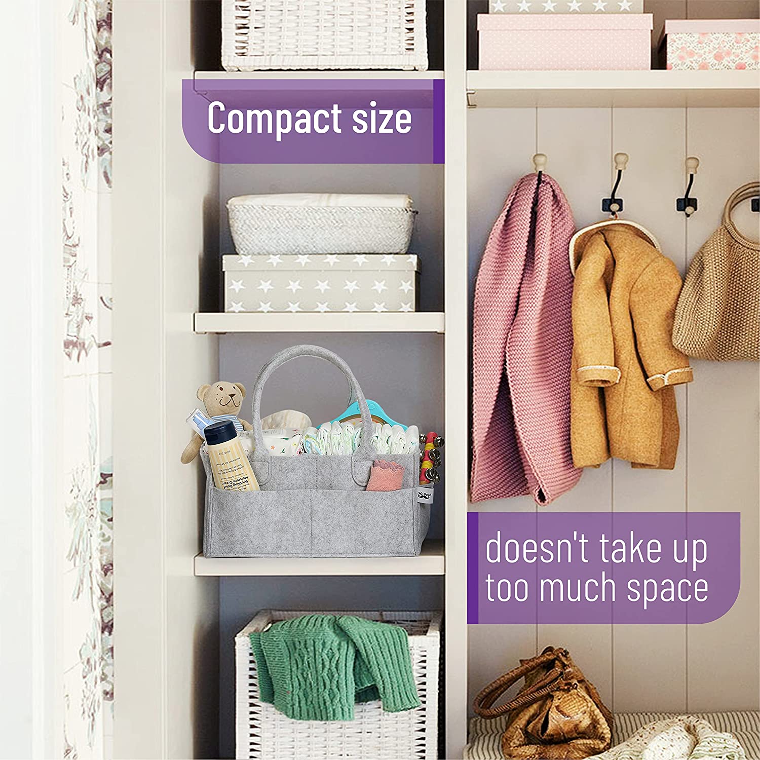 Mr. Pen Baby Diaper Caddy Organizer - Gray photo 6