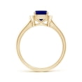 thumbnail image 2 of Angara Natural 0.57 Ct. Blue Sapphire with Diamond Halo Ring in 14K Yellow Gold for Women (Ring Size: 3), 2 of 10