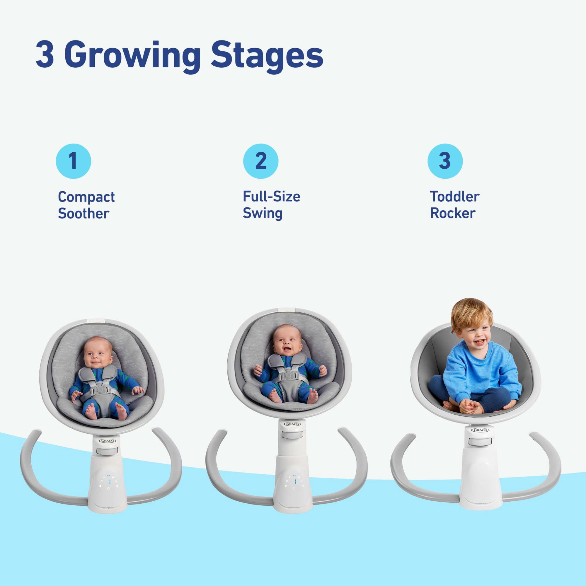 Graco Soothe 'n Sway Bluetooth 3-in-1 Swing, Lucca