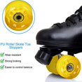 thumbnail image 4 of ckepdyeh Patines de ruedas de 8 piezas de 32 x 58 mm 82A con rodamientos, para uso en interiores o exteriores, con llave para quitar las ruedas, color amarillo, 4 of 6