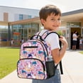 thumbnail image 3 of KUIFORTI Colorful Cat Toddler Backpack Girls Kids School Bag with Front Zipper Pockets Adjustable Straps Lightweight for Preschool Kindergarten Back to School Gifts, 3 of 7
