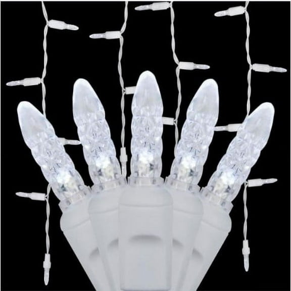 7 ft. 70-Light M5 LED Cool White Icicle Light Set Christmas Decoration