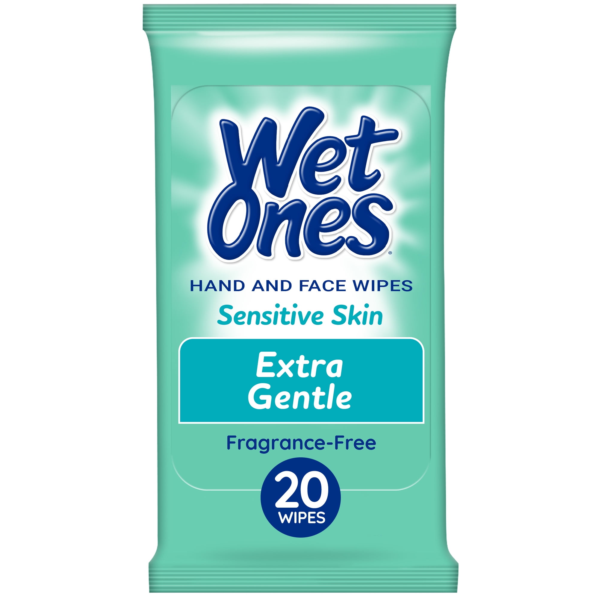 Wet Ones Sensitive Skin Hand Wipes, Fragrance Free, 20 Ct Travel Pack, Hypoallergenic
