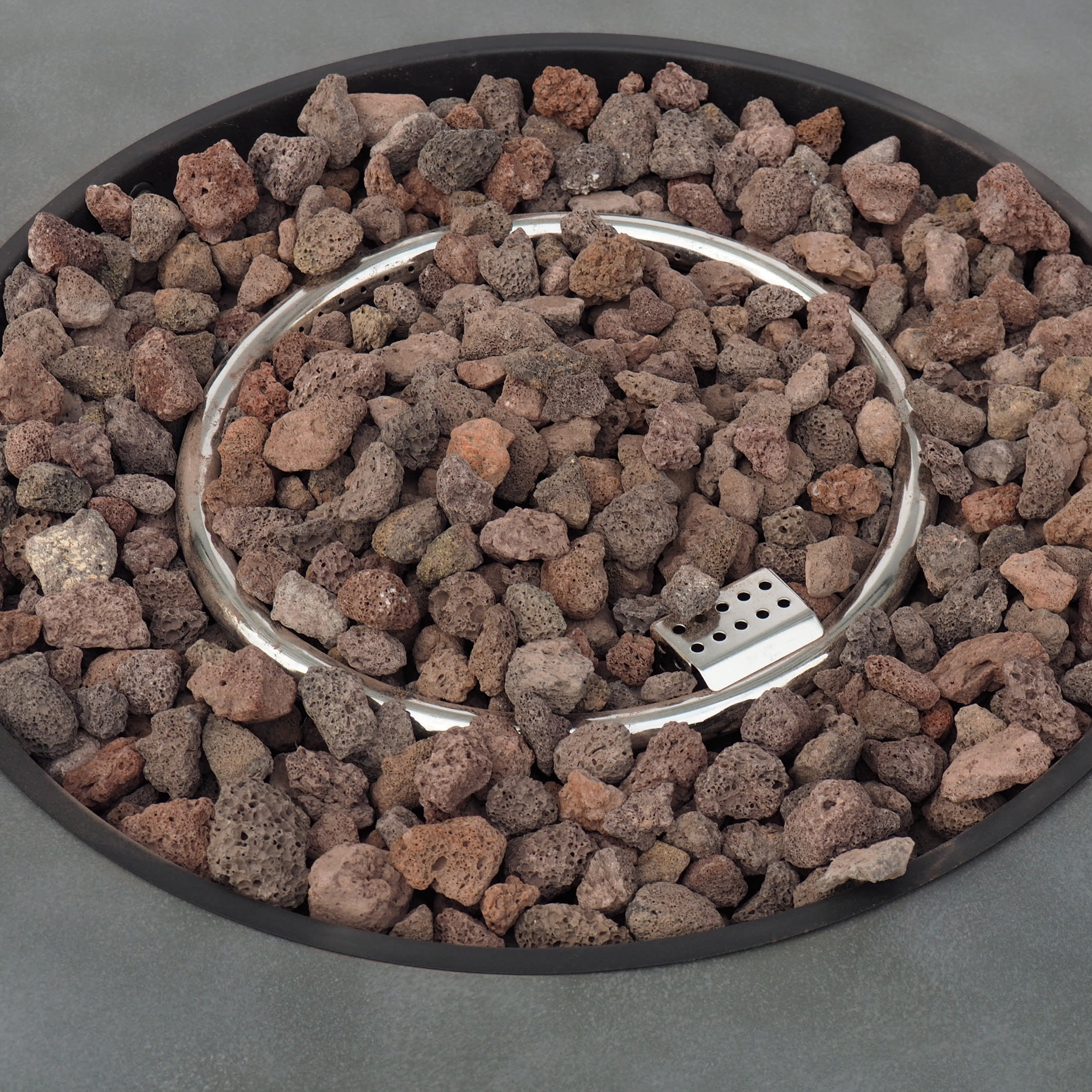 Reign Metal Outdoor 40,000 BTU Circular Fire Pit (No Tank Holder), Concrete Finish