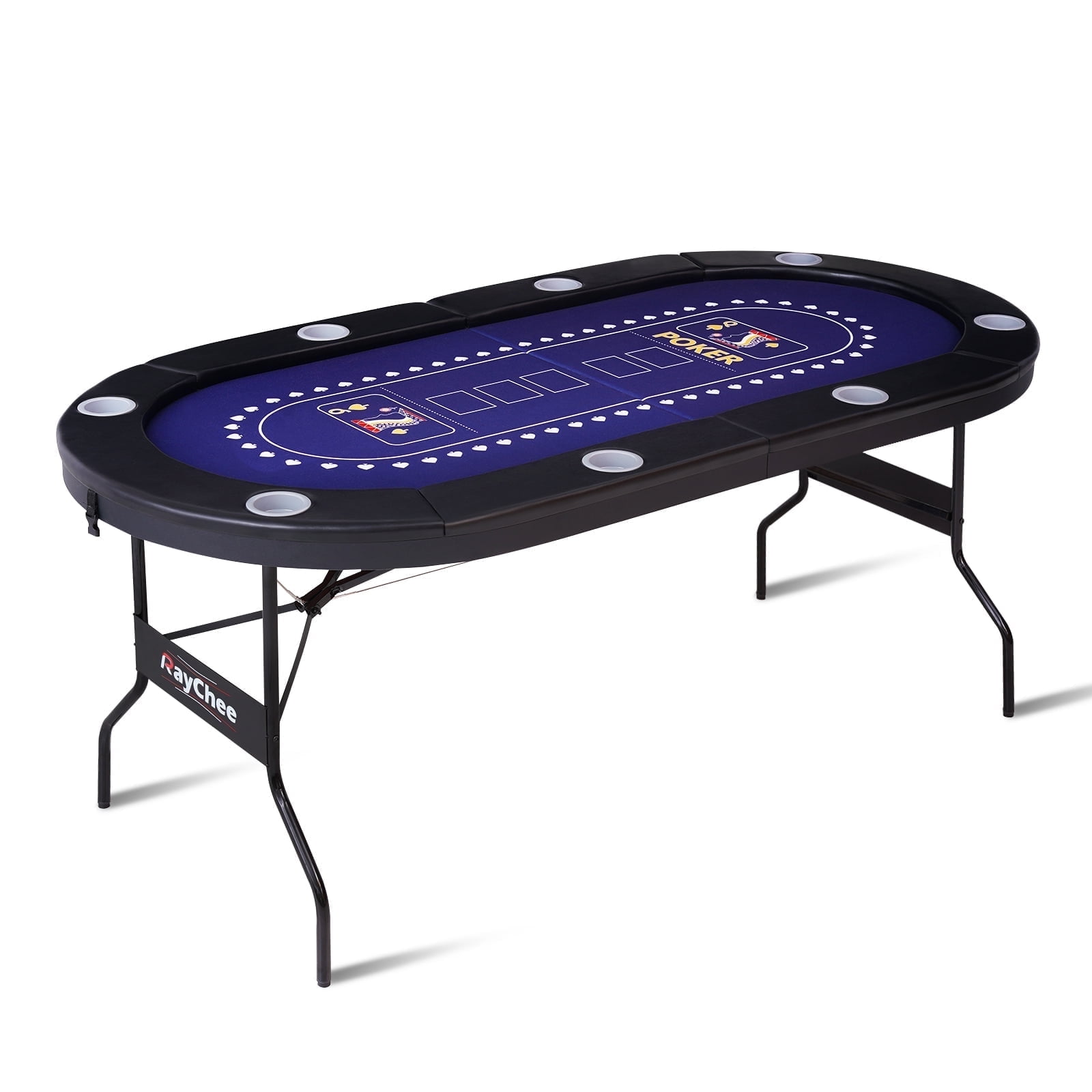 Barrington 10 Player Folding Poker Table with Steel Cup