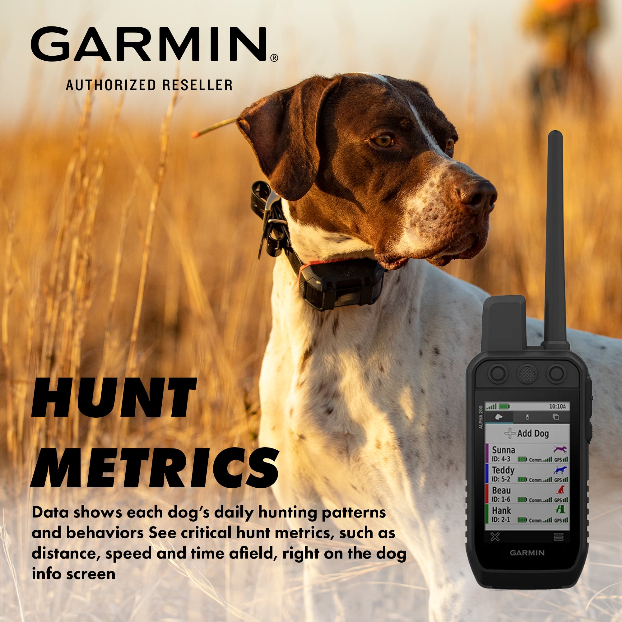 Garmin Alpha 200 Plus Dog Tracking and Training GPS Handheld + USB Wall Charging Adapter + USB Car Adapter + Microfiber Cleaning Cloth + USB C Cable + P-Bank Battery + Field Bag