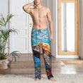 thumbnail image 2 of Mens Pajama Pants, Colorful Underwater Sea Turtle Soft Sleep & Lounge Pants for Men, Cuteness Casual PJ Bottoms Pants with Pockets, 2 of 7