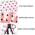 thumbnail image 5 of 4 Pieces Mesh Cosmetic Bags Set, Portable Travel Mesh Makeup Bag, Heart Pattern Zipper Pouch Toiletry Bag for Women Girls (Pink), 5 of 5