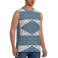 thumbnail image 2 of Bixox Men's Vintage Persian Colored Blue Printed Shirt Sleeveless Fitness Tank Top-XX-Large, 2 of 7