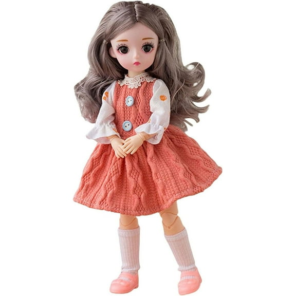 Yoqb 1/6 BJD Doll Jointed Doll, with Clothes Outfit Shoes Hands Toys, 12inch Ball Jointed Dolls, Orange A1015