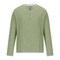 thumbnail image 4 of Miluxas Men's V Neck Long Sleeve Shirts Casual Henley Cotton T-Shirts Slim Fit Longline Tee Shirts Green, 4 of 5