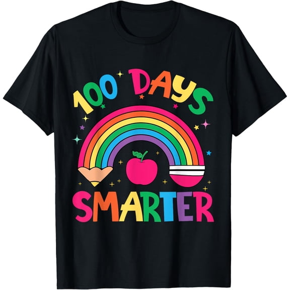 Exquisite and comfortable-100 Days of School Rainbow 100 Days Smarter Teacher Kid Girl T-Shirt