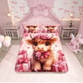 thumbnail image 2 of Erosebridal Kawaii Highland Bull Bed Sheets Set Twin Size, Pink Gifts Bowknot Hearts Bedding Sets Twin Size for Cowgirls 3pcs, 2 of 7