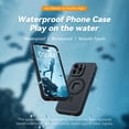 thumbnail image 3 of Waterproof Phone Case for iPhone 16 Pro - IP68 Certified 2M/1H Protection, TPU&PC Shockproof Housing with Magnetic Ring Installation, PET Touch-Sensitive Film, Charging Port Access for Beach,, 3 of 6