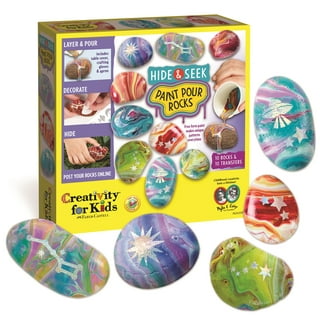 BC BINGO CASTLE arts and crafts kit for kids, rock painting kit toy gifts  for girls boys ages 4-6-8-12 years old, large flat smooth river roc