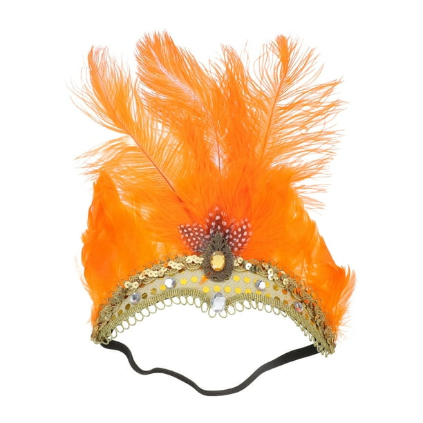 Tocado de plumas, diadema de plumas, tocado de lentejuelas para fiesta de cosplay