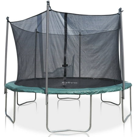 Furinno 12-Foot Trampoline, with Safety Enclosure, Green