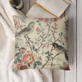 thumbnail image 3 of YINGXI  Chinoiserie Flowers and Bird Throw Pillow Cover, Cushion Case Outdoor Decoration for Sofa Couch Farmhouse 20x20in, 3 of 5