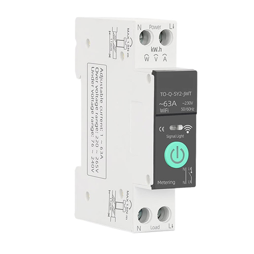 Magnetotermico Monofase 63A guida DIN SMART wifi controllo remoto con TUYA  Nuovo