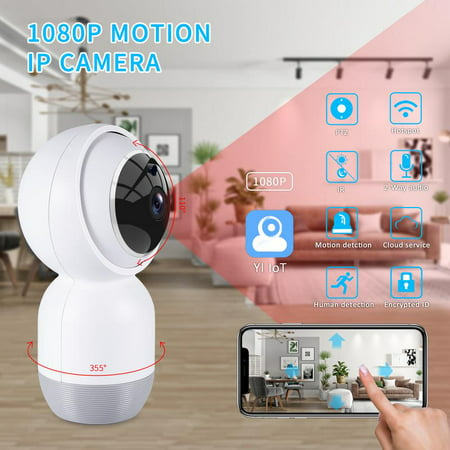1080p Home Security Camera Pan/Tilt/Zoom - YI Cloud Storage Smart App, Wireless IP Indoor Surveillance System - Night Vision, Motion Detection, Remote Baby Monitor with Sound Detection, SD Card (Best Home Surveillance App)