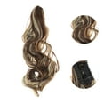 thumbnail image 4 of Unique Bargains 1 Pc Big Wave Retro Wig Hair Clips for Hair Extension 21.65" Length Beige Dark Brown, 4 of 6