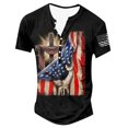 thumbnail image 1 of Wyzesi Men Tshirts Mens Summer Fashion Retro Old Basic Button Placket Small Print Long Sleeve Shirt Short Sleeve Shirt T Shirt Compression T Shirts Men Football Turtle Neck Short Sleeve, 1 of 3