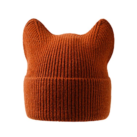 Ladies Winter Hat with Cats Ears Trendy Knitted Hat Warm Winter Accessory for Outdoor Activity