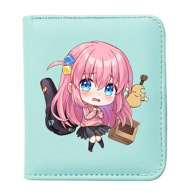 Billetera Bocchis Rocks con personajes de anime, delgada y plegable