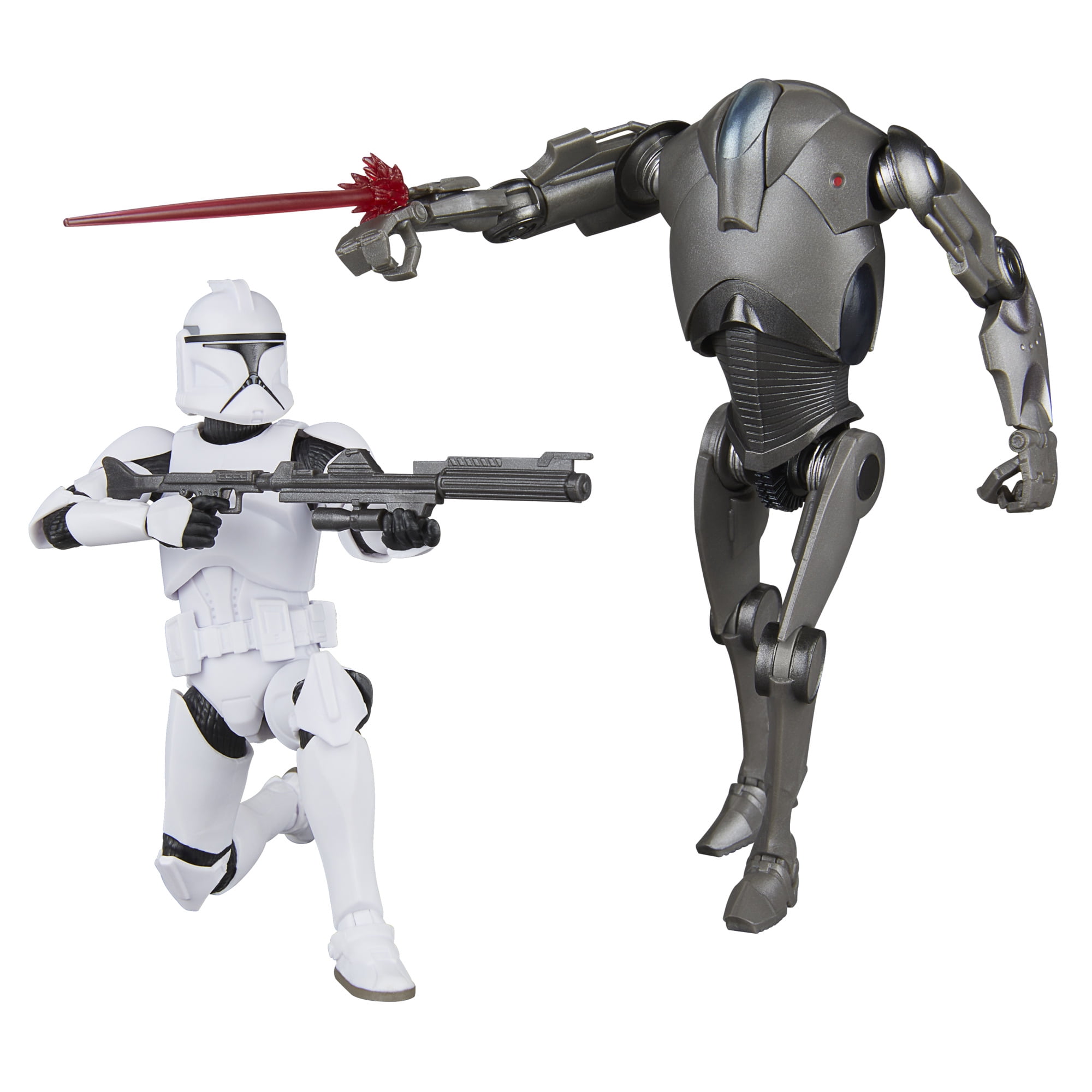 Star Wars The Black Series Phase I Clone Trooper & Super Battle Droid Action Figures (6”)