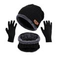 thumbnail image 3 of DcGZvy Winter Woolen Hat Scarf and Touch Screen Gloves Set for Men Women Stretch Warm Winter Three-piece Set, 3 of 5