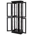thumbnail image 5 of Elegant Lighted Glass Curio Display Cabinet - Wooden Frame Storage for Living Room, Kitchen & Pantry - Includes Light Bulb - Ideal for Wine, Toys & Collectibles - Black, 5 of 16