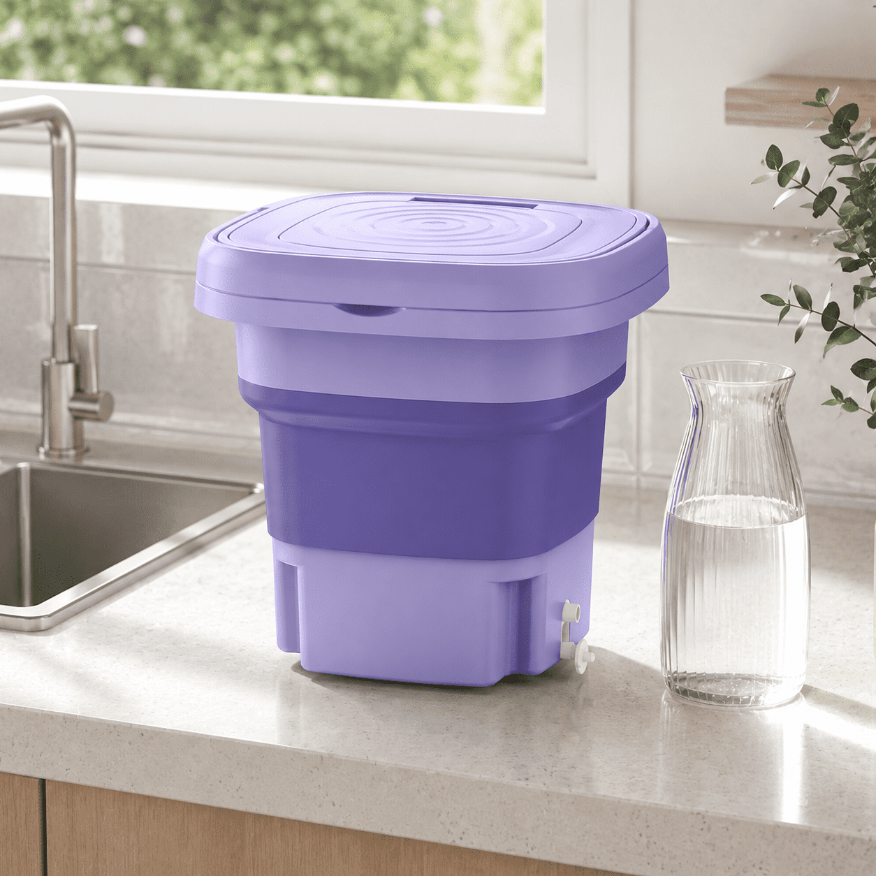 Foldable Mini Washing Machine – Portable Electric Washer with Drain Basket