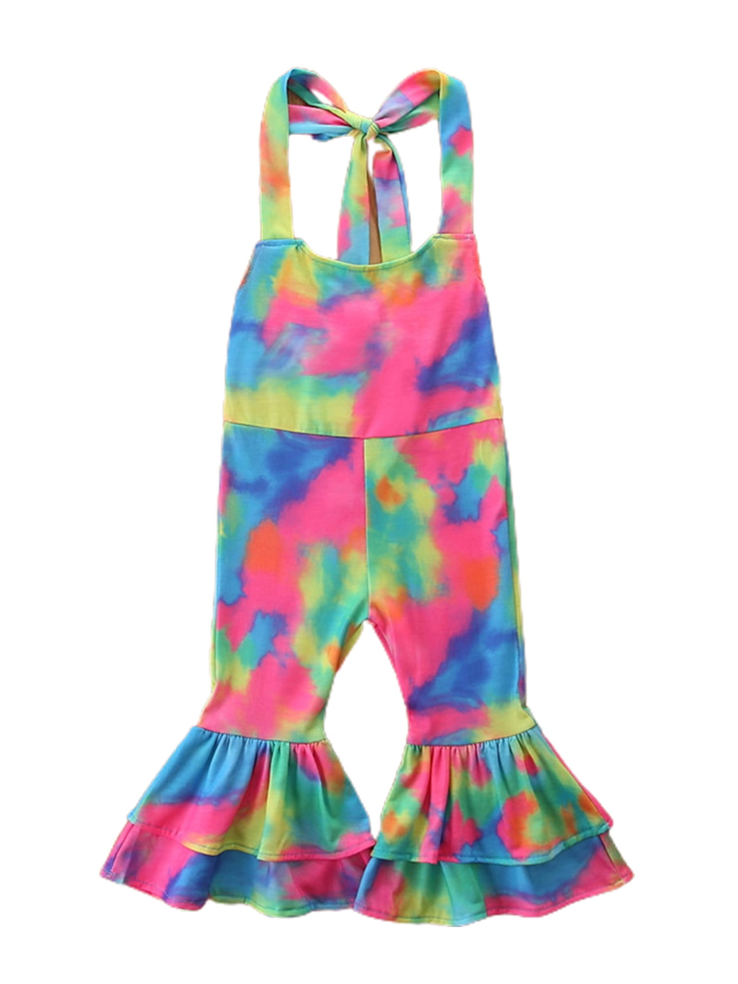 tie dye flare jumpsuit