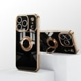 thumbnail image 5 of for iPhone 17 Pro Max Case with Ring Holder, iPhone 17 Pro Max Cover, Kickstand Magnetic Plating Frame TPU Shockproof Anti-Scratch Slim Girls Women Men Case Cover for iPhone 17 Pro Max, Black, 5 of 5