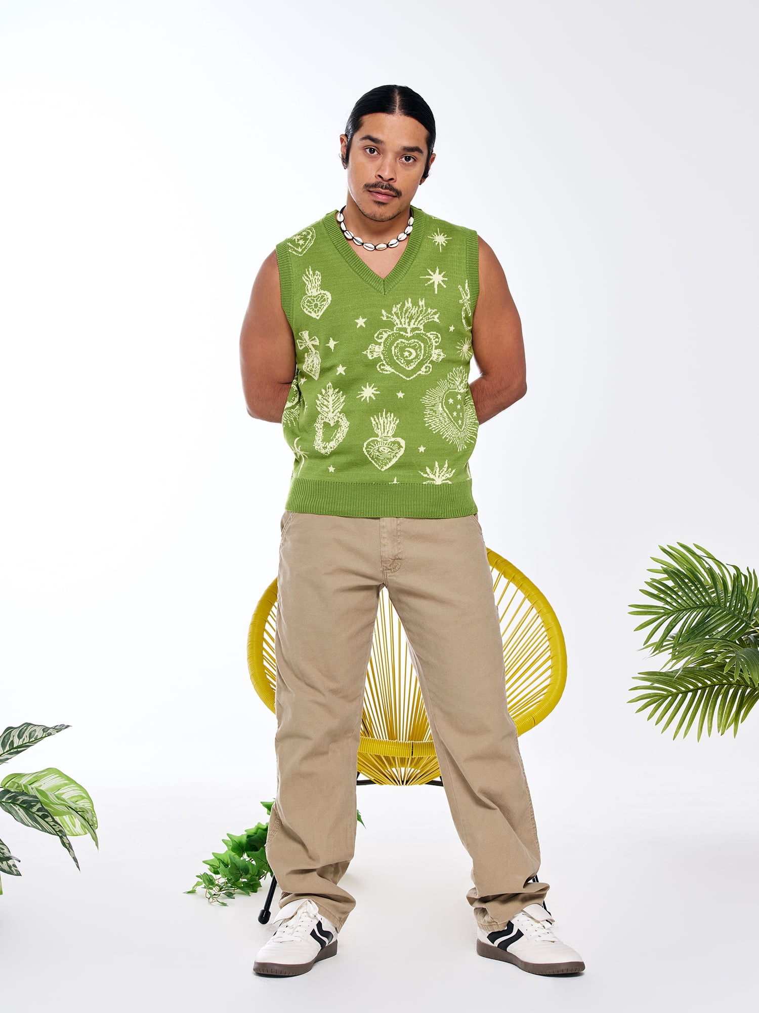 Hija De Tu Madre, Unisex Knit Vest, Sacred Heart, Sizes XS-3XL