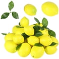 thumbnail image 1 of 48 limones amarillos artificiales con hojas, 2 tamaños de limones amarillos falsos, limones de espuma dura de imitación, decoración de limón para centro de mesa de fiesta con temática de verano, acces, 1 of 5