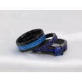 thumbnail image 4 of Matching Rings Couple Rings Blue 1CT CZ 10kt Black Gold Plated Women Wedding Ring Sets, 4 of 7